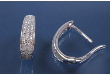 Hoops 925/- Silver rhodium plated approx size A16,0mm, I13mm, wide 4,0mm-5,0mm-4,0mm