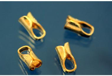 Rubber end caps 925/- Silver gold plated 2,0mm
