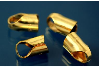 Rubber end caps 925/- Silver gold plated 4,0mm