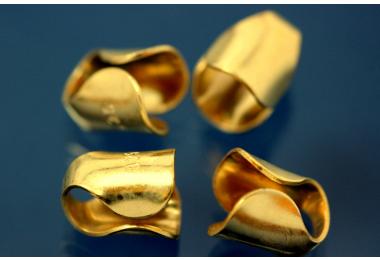 Rubber end caps 925/- Silver gold plated 5,0mm