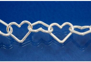 Heart chain 10mm 925/- Silver