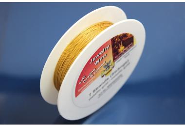 Edelstahlseide auf 100m Spule  0,60mm, 7-Strg. goldfarben