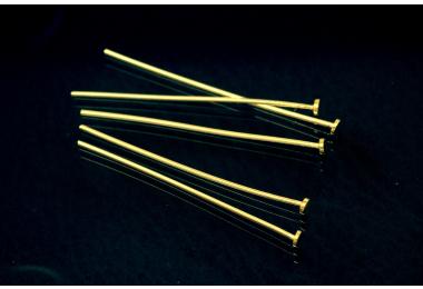 Head pin  925/- Silver gold plated approx. 30mm x  0,60mm