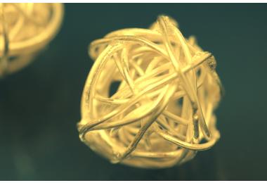 Wire ball ca. 15mm, 925/- Silver gold plated