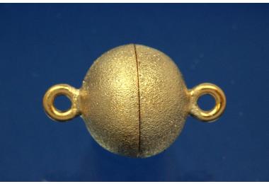Magnetverschluss 925/- Silber satiniert vergoldet 12mm