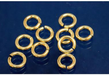 Jump rings round open 5,5mm x 1,0mm 585/- gold