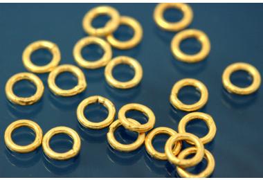 Jump rings round soldered 5,5mm x 1,0mm 585/- gold