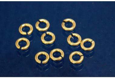 Jump rings round open 3,0mm x 0,7mm 585/- gold