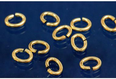 Jump rings oval open 4,5mm x 0,7mm 585/- gold