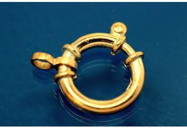 Spring ring  18mm with 1 rollo 925/- Silver gold plated