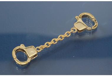 Hand-Cuffs Clasp 925/- Silver gold plated, small