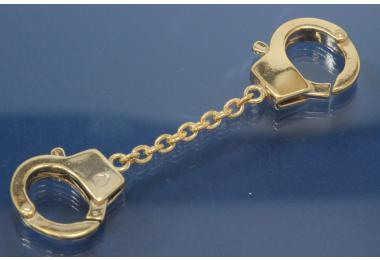 Hand-Cuffs Clasp 925/- Silver gold plated, large