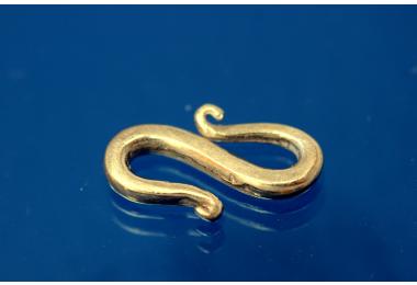 S-hook-clasp 925/- Silver gold plated 13,5x7,5mm