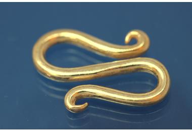 S-hook-clasp 925/- Silver gold plated 19,5x14mm