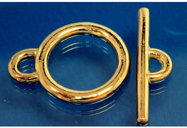 Toggle clasp 25mm 925/- Silver gold plated