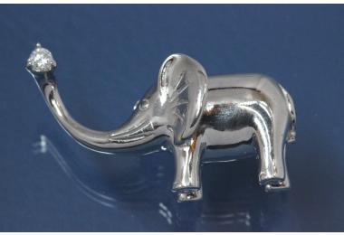 Schliee Elefant poliert aufklappbar 925/- Silber rhodiniert