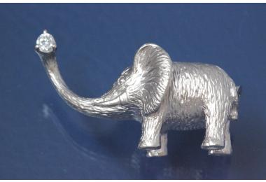 Schliee Elefant mattiert aufklappbar  925/- Silber rhodiniert