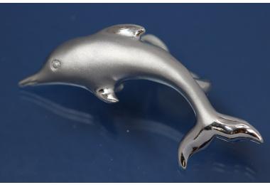 Magnet Clip-Schliee Delphin 925/- Silber rhodiniert