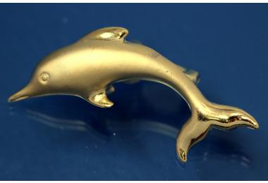 Magnet Clip-Schliee Delphin 925/- Silber vergoldet