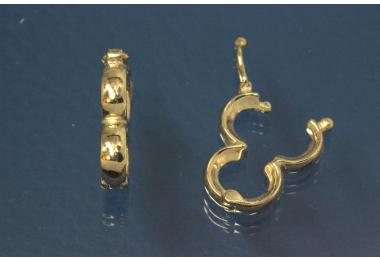 Perlclip mit Achtersicherung  925/- Silber vergoldet