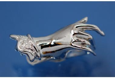 Perlclip Motiv Hand 925/- Silber rhodiniert