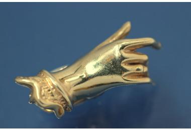 Perlclip  Motiv Hand 925/- Silber vergoldet