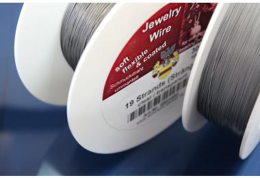 Jewelry wire stainless steel coated on 305m spool 0,60mm  19 strands clear