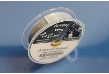 9,15m Stainless Steel Wire coated 0,30mm 49 Strands clear