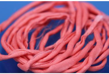 Habotai-Silk-Cord, 110cm long, 3mm, coral red