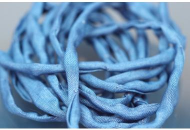 Habotai-Silk-Cord, 110cm long, 3mm, blue