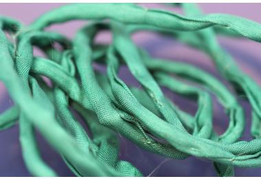 Habotai-Silk-Cord, 110cm long, 3mm, green