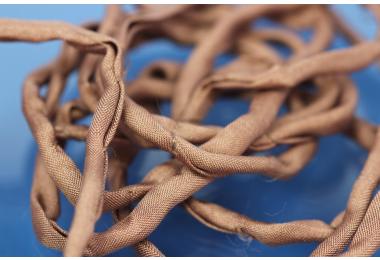 Habotai-Silk-Cord, 110cm long, 3mm, brown