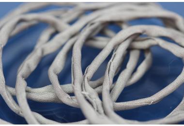 Habotai-Silk-Cord, 110cm long, 3mm, grey