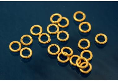 925/- Silver gold plated jump rings soldered 3,5mm x 0,68mm