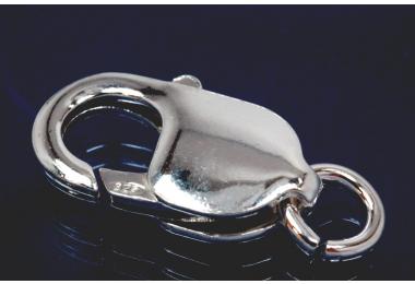 Karabiner lang mit se 925/- Silber 18mm x 10,5mm