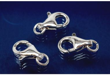 Trigger Clasp with open Ring 13 mm 925/- Silver