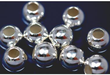Bead heavy qualitiy polished 925/- Silver 6mm hole 2,4mm