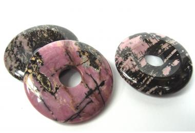 Donut, Rhodonit, 40mm, Mittelloch ca. 9,5-10mm