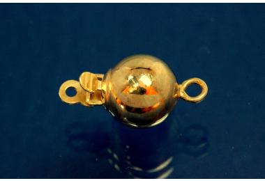 Ball Clasp A 8,0mm polished 925/- Silver gold plated