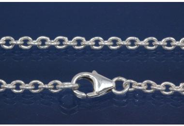 Round Anchor Chain necklace 2,3mm 925/- Silver with trigger clasp, Length 45cm
