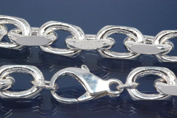 Bracelet Anchor Chain 925/- Silver diamond cut, width ca. 11,2mm, Length ca. 24cm