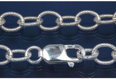Round Anchor Chain 925/- Silver with pattern, width ca. 7mm, Length ca. 50cm