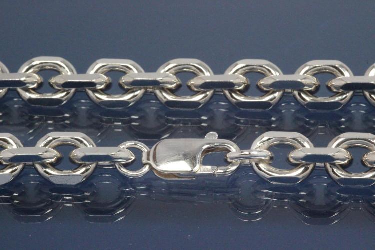 Halskette Ankerkette 925/- Silber diamantiert, Breite ca. 8,7mm, Lnge ca. 45cm