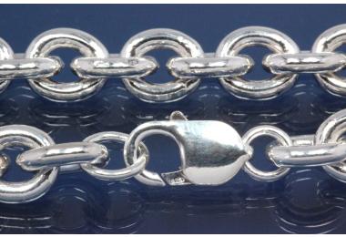 Round Anchor Chain 925/- Silver, width ca. 11mm, Length ca. 45cm