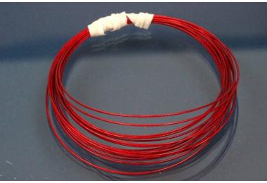 2m ring jewelry wire  0,45mm, red, 7 strands