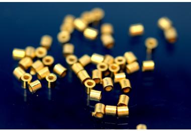 Crimp tube 925/- Silver gold plated long 2,0mm A 2,0 I 1,0mm