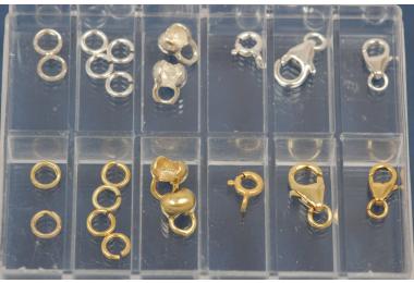 Assembling-Set No.2, apprx. 22 parts, 925/- Silver and 925/- Silver gold plated