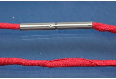 Collier, Habotaiseiden rot 3mm, mit Edelstahl Bajonettverschluss, Lnge 54cm
