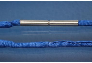 Necklace, with Habotai silk dark blue 3mm, with stainless steel bayonet clasp, length 60cm