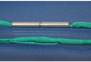 Collier, Habotaiseiden grn 3mm, mit Edelstahl Bajonettverschluss, Lnge 54cm